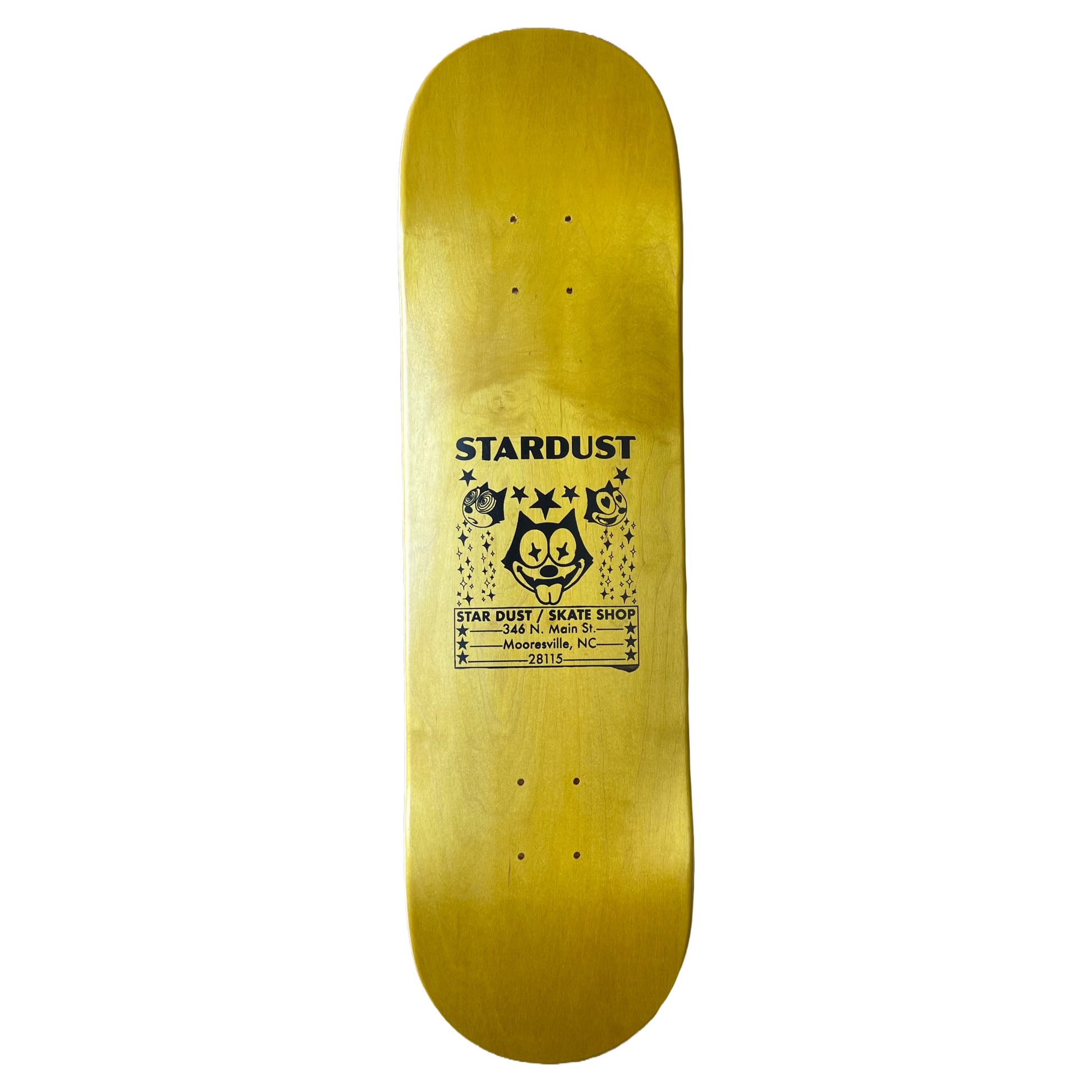 Stardust Felix 012 Deck 8.5" Yellow Stain / Matte Black (Screenprinted)