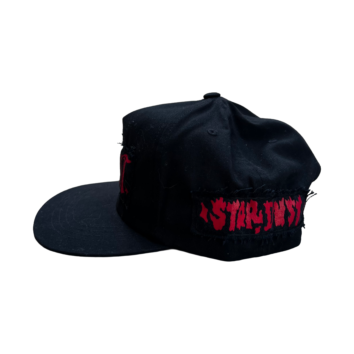 Stardust Patch Mash Ups Snapback Hat Wanderlust II 022 & Devil Man Text 047 Black / Bright Red