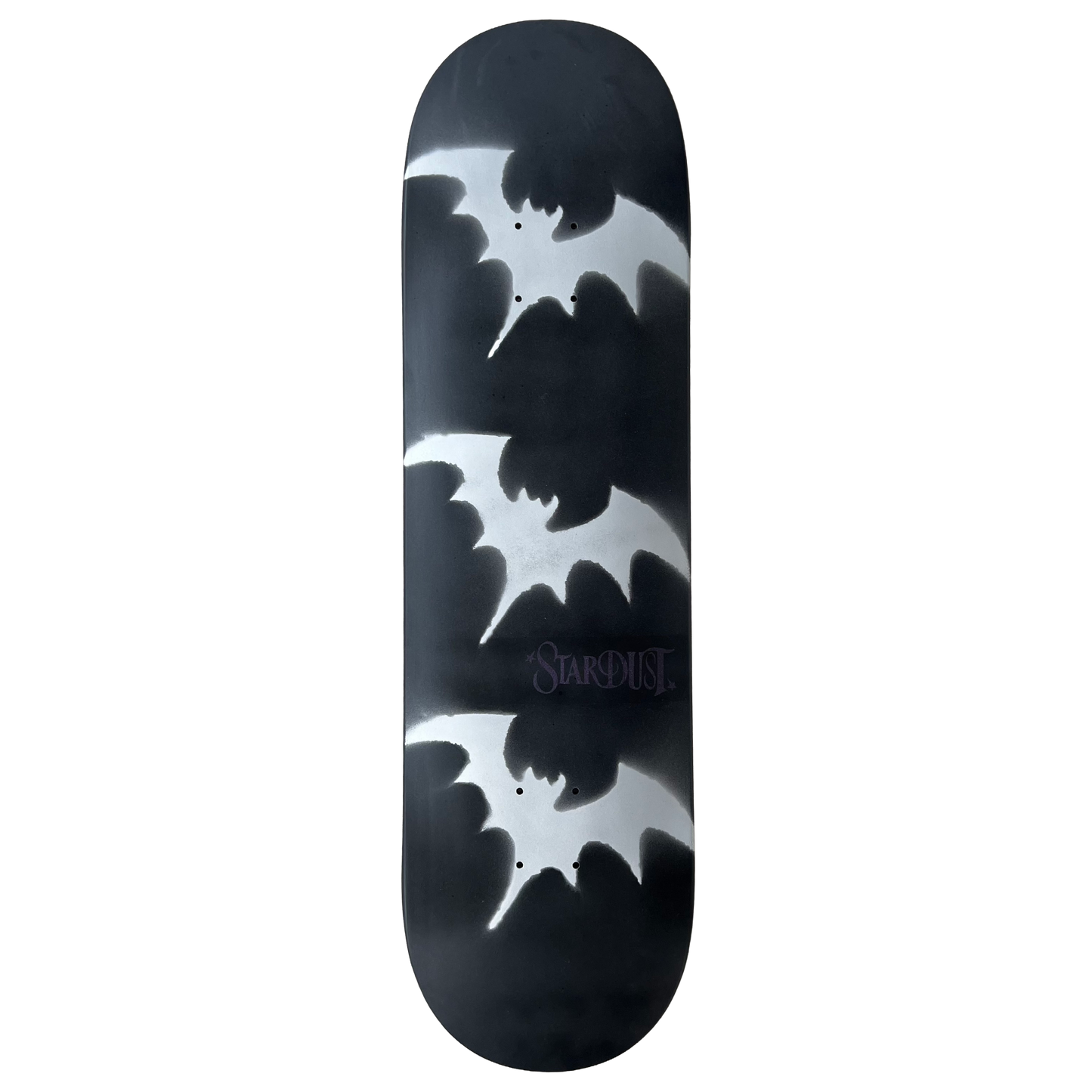 Stardust Tri-Bat Wanderlust Deck 048 8.5" Flat Black / Metallic Silver / Purple Shimmer