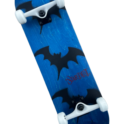 Stardust Skate Shop Tri-Bat Wanderlust Full Size Pre-Built Complete Entry Level Skateboard 8.25" x 32.0" Blue Veneer / Flat Black / Bright Red