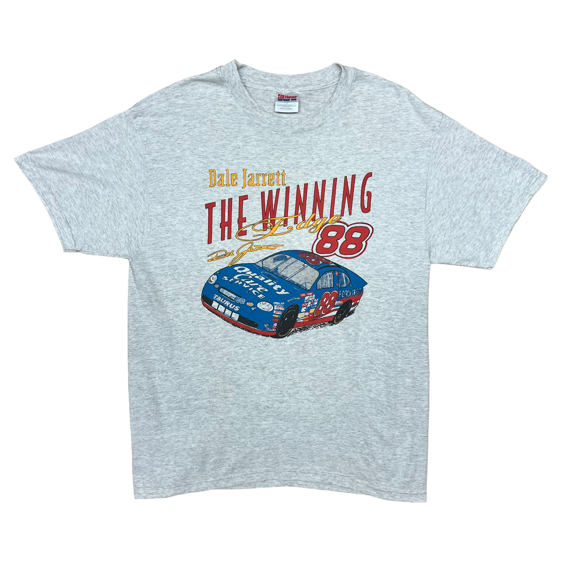 Vintage ~1990s Dale Jarrett The Winning Edge Racing Tee - Large - Heather Grey