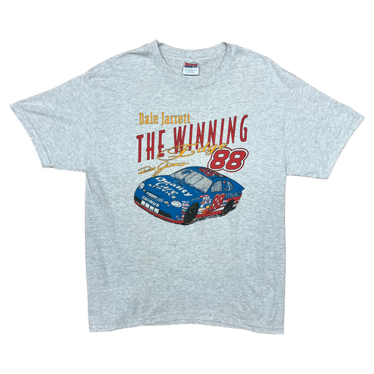 Vintage ~1990s Dale Jarrett The Winning Edge Racing Tee - Large - Heather Grey