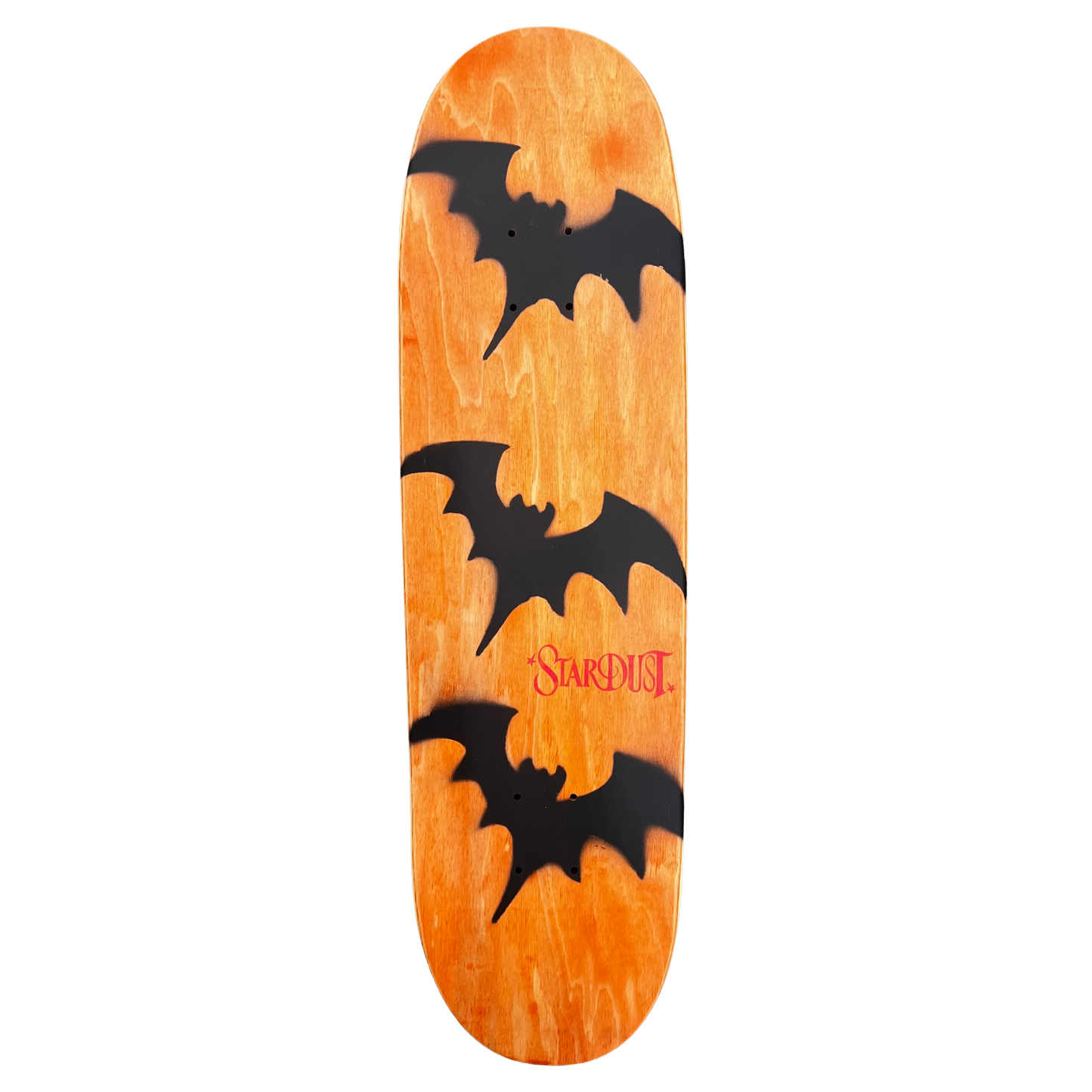 Stardust Tri-Bat Wanderlust Egg Shaped Deck 8.5" Orange Veneer / Flat Black / Bright Red