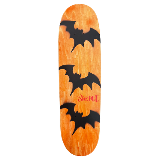 Stardust Tri-Bat Wanderlust Egg Shaped Deck 8.5" Orange Veneer / Flat Black / Bright Red