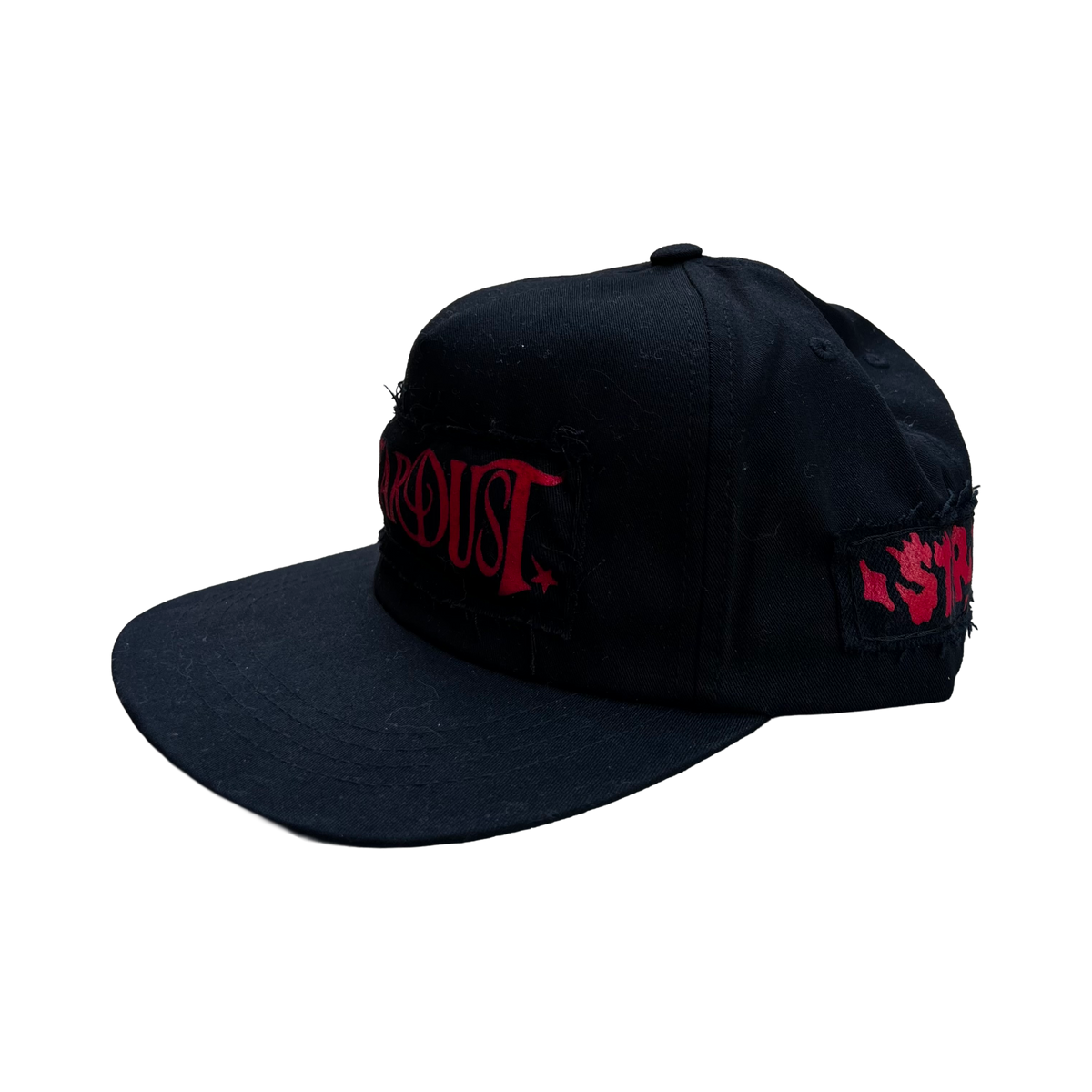 Stardust Patch Mash Ups Snapback Hat Wanderlust II 022 & Devil Man Text 047 Black / Bright Red