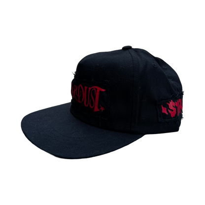 Stardust Patch Mash Ups Snapback Hat Wanderlust II 022 & Devil Man Text 047 Black / Bright Red