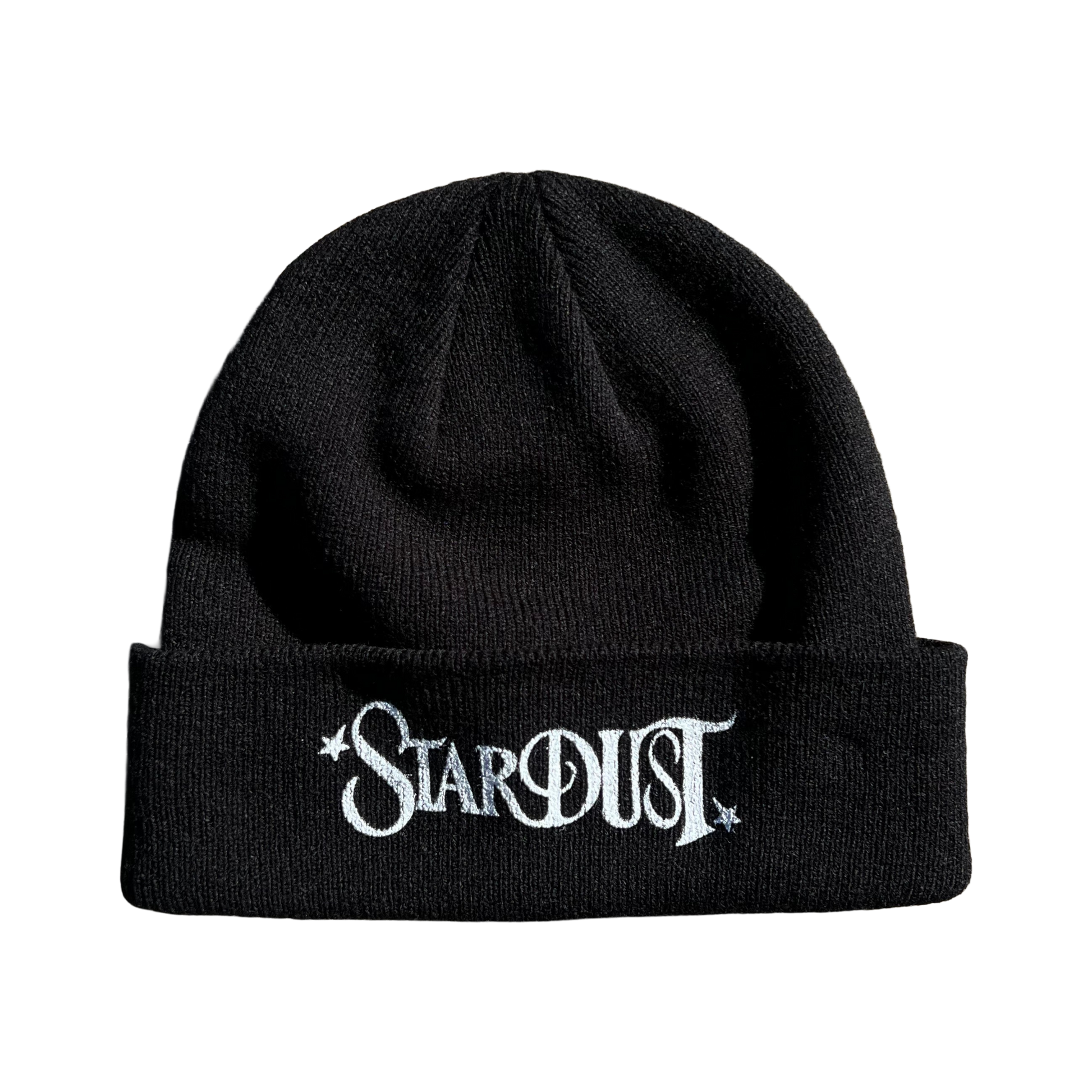 Stardust Wanderlust II Screenprinted Cuffed Beanie 022 Black / White