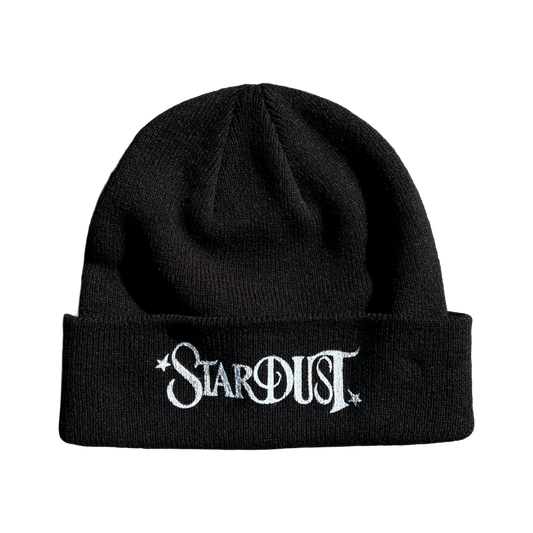 Stardust Wanderlust II Screenprinted Cuffed Beanie 022 Black / White