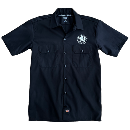 Stardust Skate Shop Felix Dickies Screenprinted Short Sleeve Work Shirt 012 Black / White