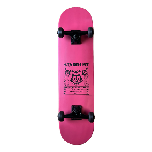 Stardust Skate Shop Felix 012 Pre-Built Complete 7.75" x 31.0" Entry Level Skateboard Pink / Matte Black