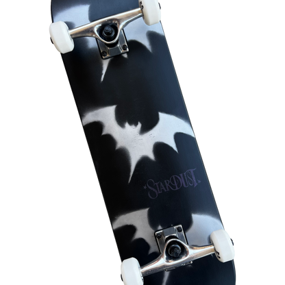 Stardust Skate Shop Tri-Bat Wanderlust Full Size Pre-Built Complete Entry Level Skateboard 8.0" x 31.75" Flat Black / Metallic Silver / Purple Shimmer