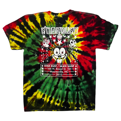 Stardust "Felix" Rasta Swirl Tie Dye Tee 012.3 Black / Green / Red / Yellow / White