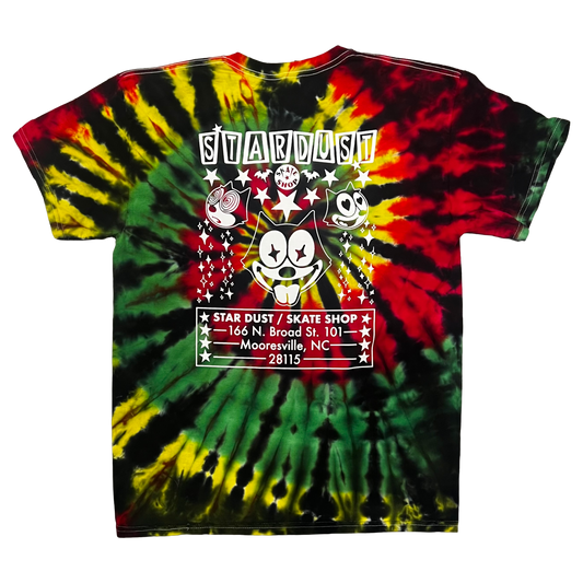 Stardust "Felix" Rasta Swirl Tie Dye Tee 012.3 Black / Green / Red / Yellow / White
