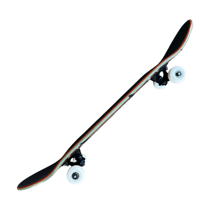 Stardust Skate Shop Tri-Bat Wanderlust Full Size Pre-Built Complete Entry Level Skateboard 8.38" x 31.8" Brown Veneer / Satin Black / Bright Red