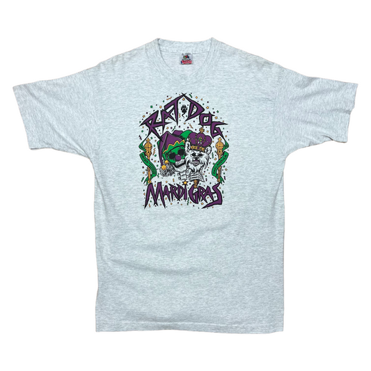 Vintage 1996 Rat Dog Mardi Gras Oakland, CA Tee - Medium - Heather Grey