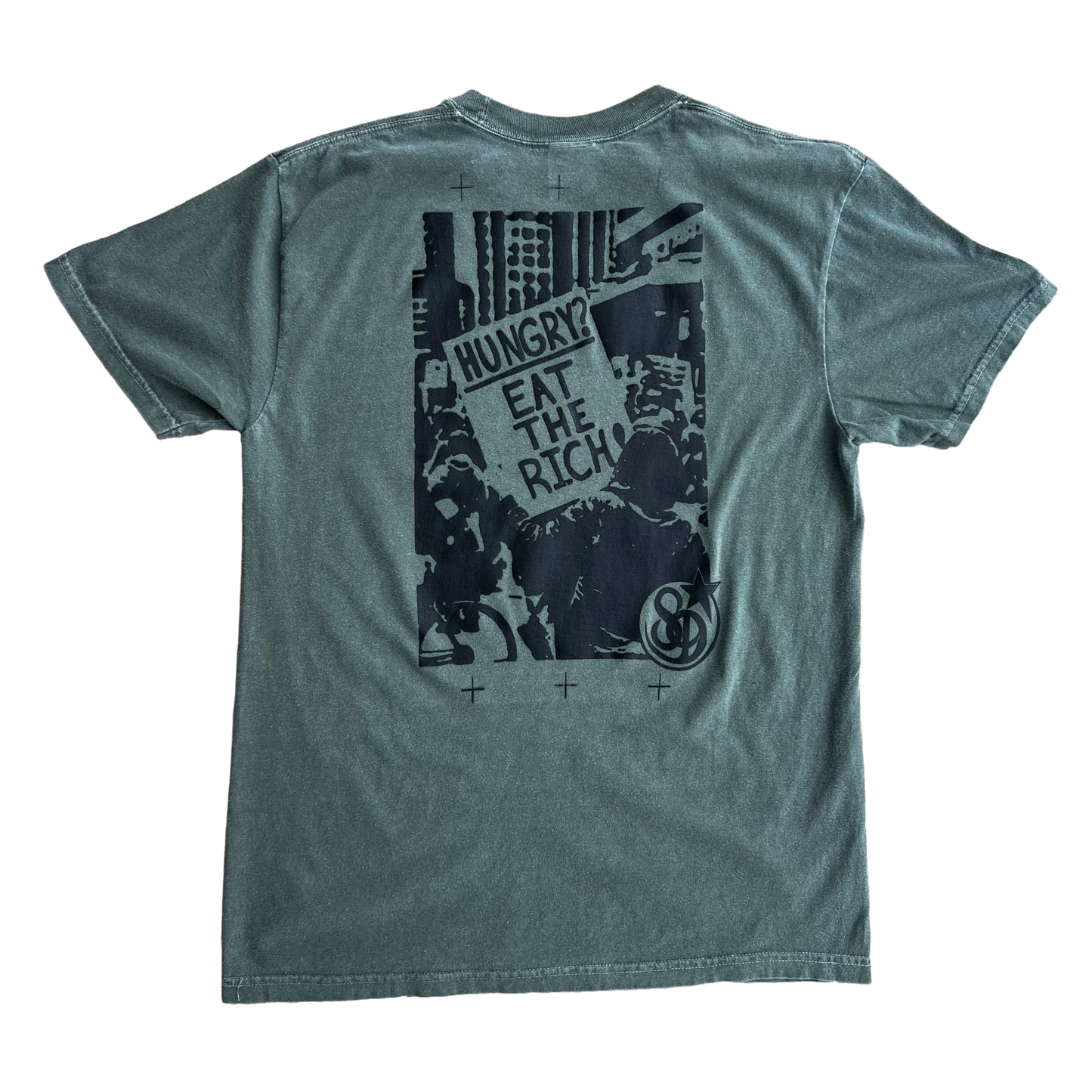Stardust Skate Shop "Eat The Rich" Garment-Dyed Tee 051 Moss Green / Black