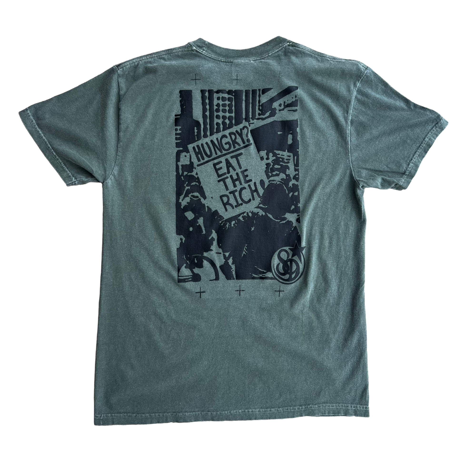 Stardust Skate Shop "Eat The Rich" Garment-Dyed Tee 051 Moss Green / Black