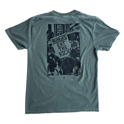 Stardust Skate Shop "Eat The Rich" Garment-Dyed Tee 051 Moss Green / Black