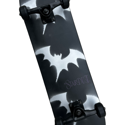 Stardust Skate Shop Tri-Bat Wanderlust Full Size Pre-Built Complete Entry Level Skateboard 8.0" x 31.75" Flat Black / Metallic Silver / Purple Shimmer