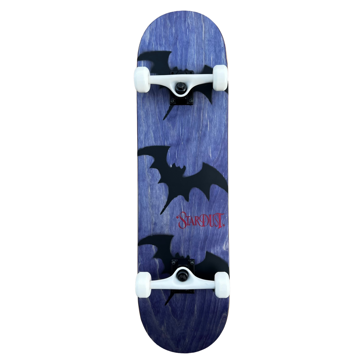 Stardust Skate Shop Tri-Bat Wanderlust Full Size Pre-Built Complete Entry Level Skateboard 8.25" x 32.0" Purple Veneer / Flat Black / Bright Red