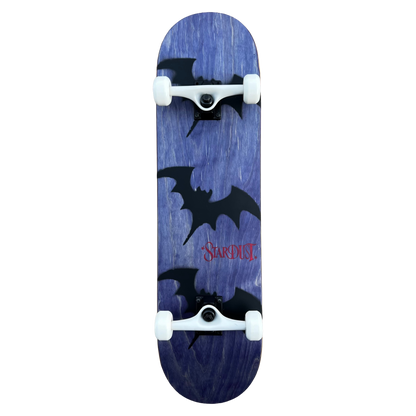 Stardust Skate Shop Tri-Bat Wanderlust Full Size Pre-Built Complete Entry Level Skateboard 8.25" x 32.0" Purple Veneer / Flat Black / Bright Red