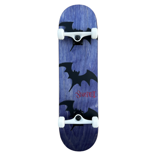 Stardust Skate Shop Tri-Bat Wanderlust Full Size Pre-Built Complete Entry Level Skateboard 8.25" x 32.0" Purple Veneer / Flat Black / Bright Red
