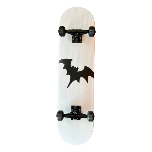 Stardust Skate Shop Matte White / Matte Black Bat 041 Pre-Built Complete Entry Level Skateboard 8.0" x 31.7"