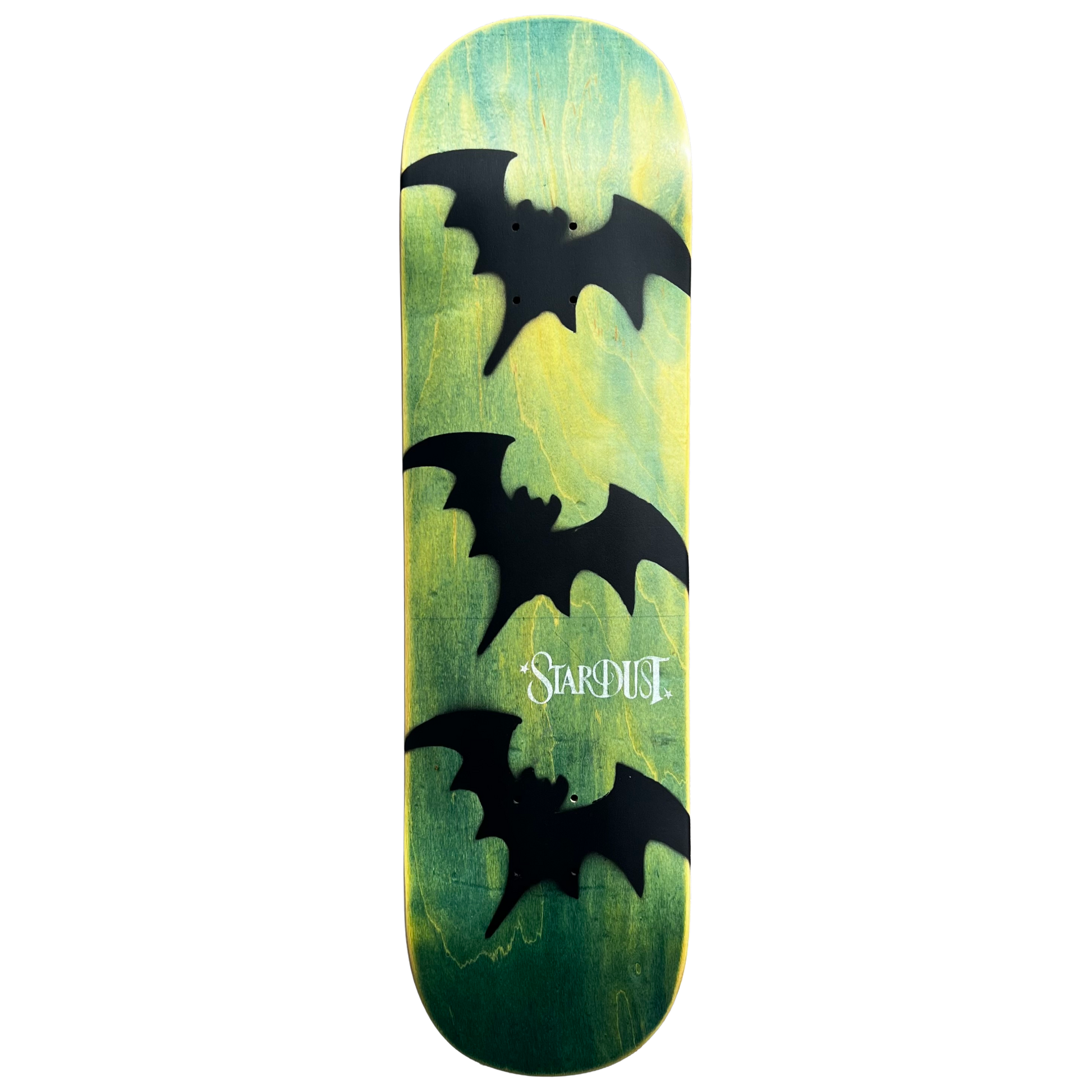 Stardust Tri-Bat Wanderlust Deck 048 8.375" (Full Cut) Green Veneer / Flat Black / White