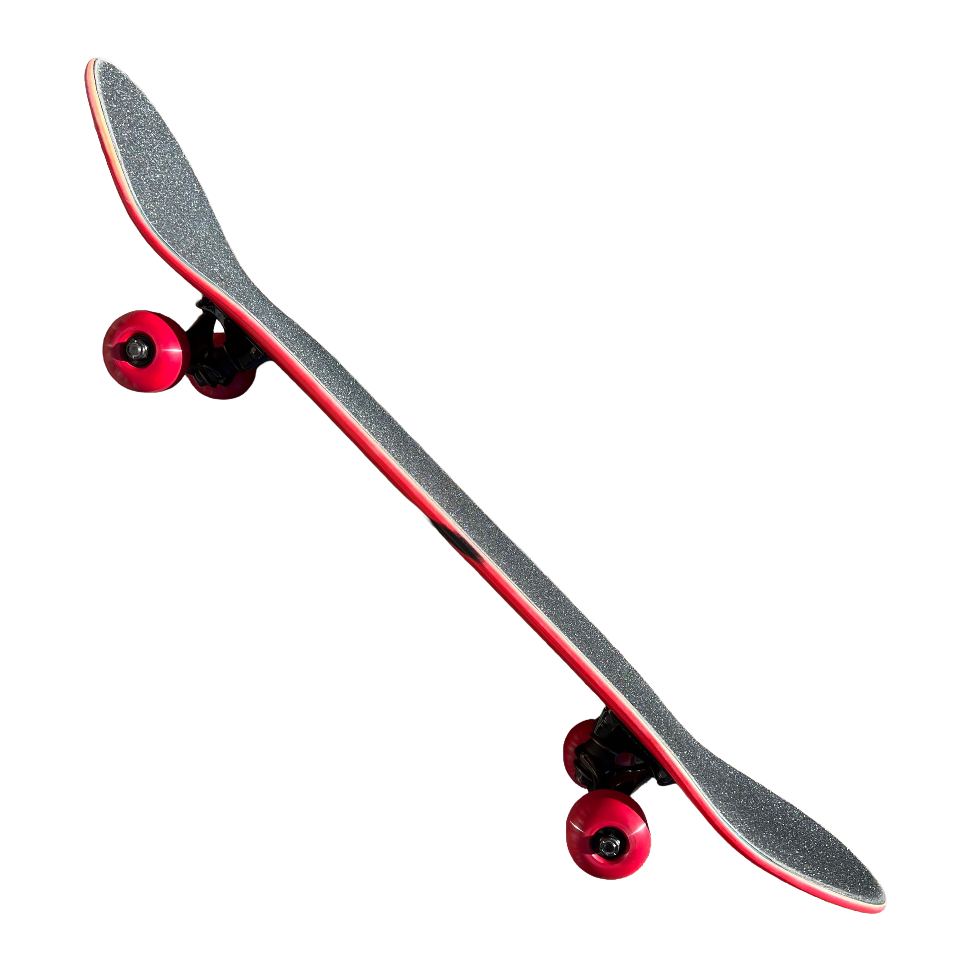 Stardust Skate Shop Bright Red / Matte Black Bat 041 Mid Size Pre-Built Complete Entry Level Skateboard 8.125" x 31.8"