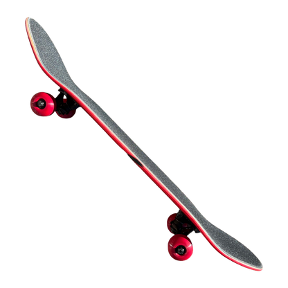 Stardust Skate Shop Bright Red / Matte Black Bat 041 Mid Size Pre-Built Complete Entry Level Skateboard 8.125" x 31.8"