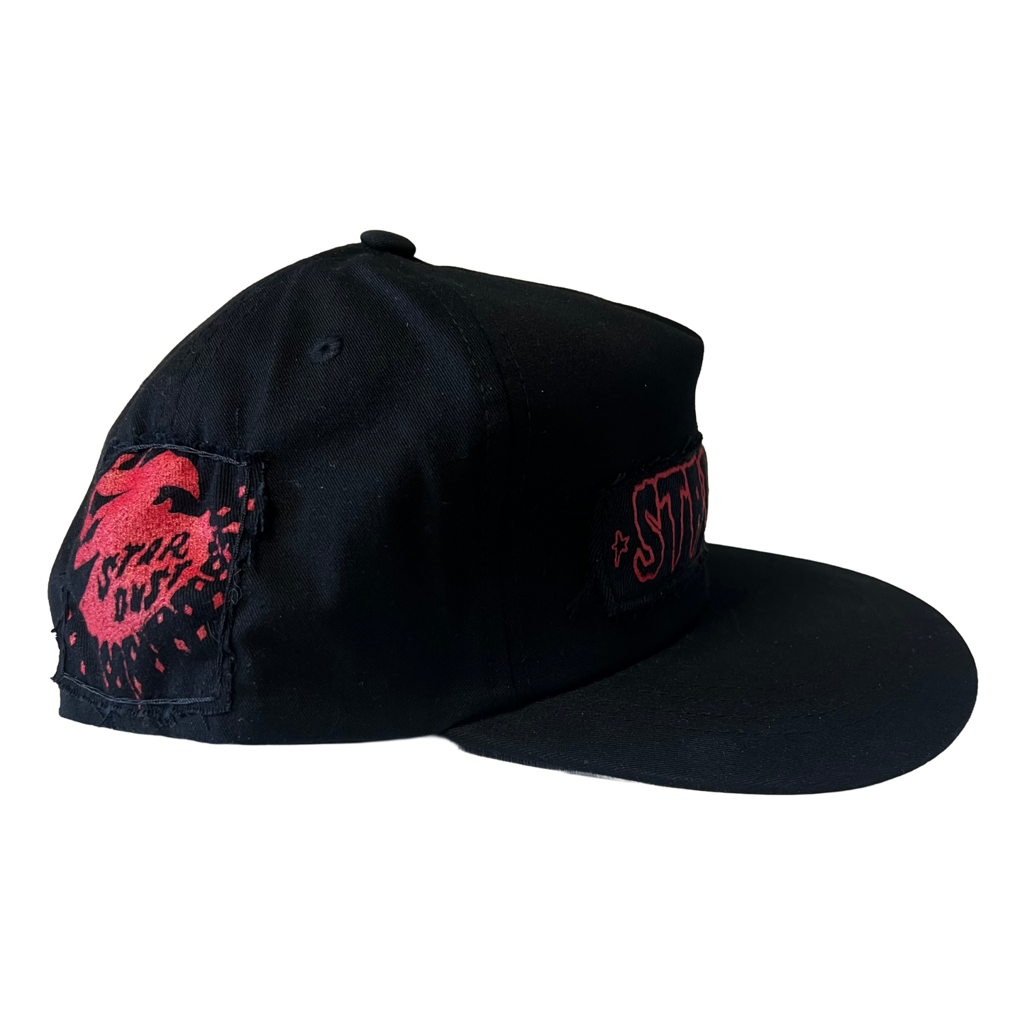 Stardust Patch Mash Ups Snapback Hat Cramps Text 044 & Devil Man 018 Black / Bright Red