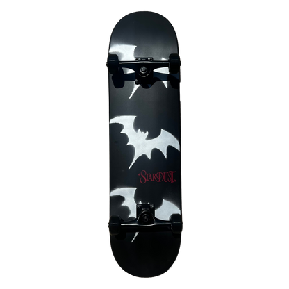 Stardust Skate Shop Tri-Bat Wanderlust Full Size Pre-Built Complete Entry Level Skateboard 8.25" x 32.0" Flat Black / Metallic Silver / Bright Red