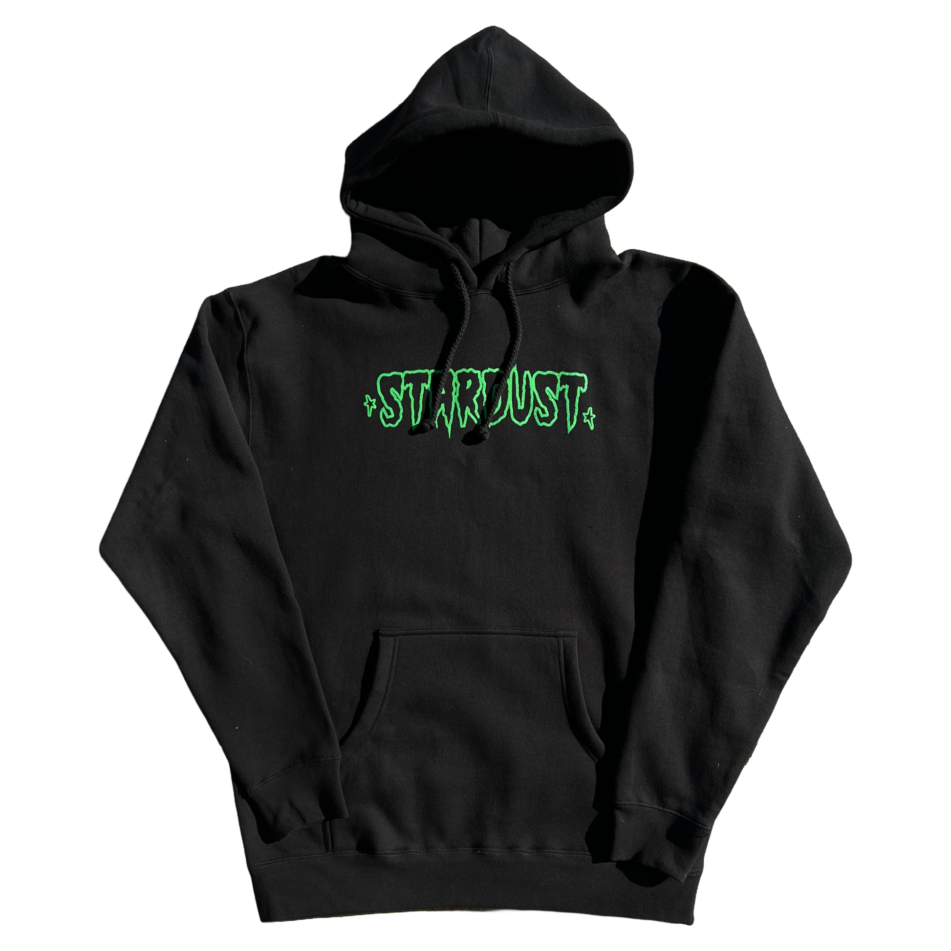 Stardust Skate Shop Cramps Text Heavyweight Hoody 044 Black / Slime Green