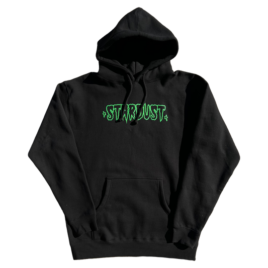 Stardust Skate Shop Cramps Text Heavyweight Hoody 044 Black / Slime Green