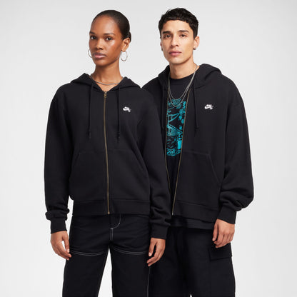 Nike SB Full Zip Fleece Skate Hoody Black / White FZ8796-010