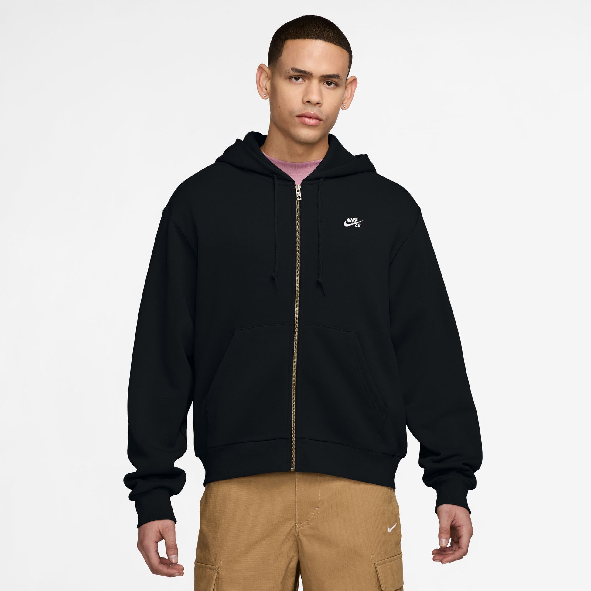 Nike SB Full Zip Fleece Skate Hoody Black / White FZ8796-010