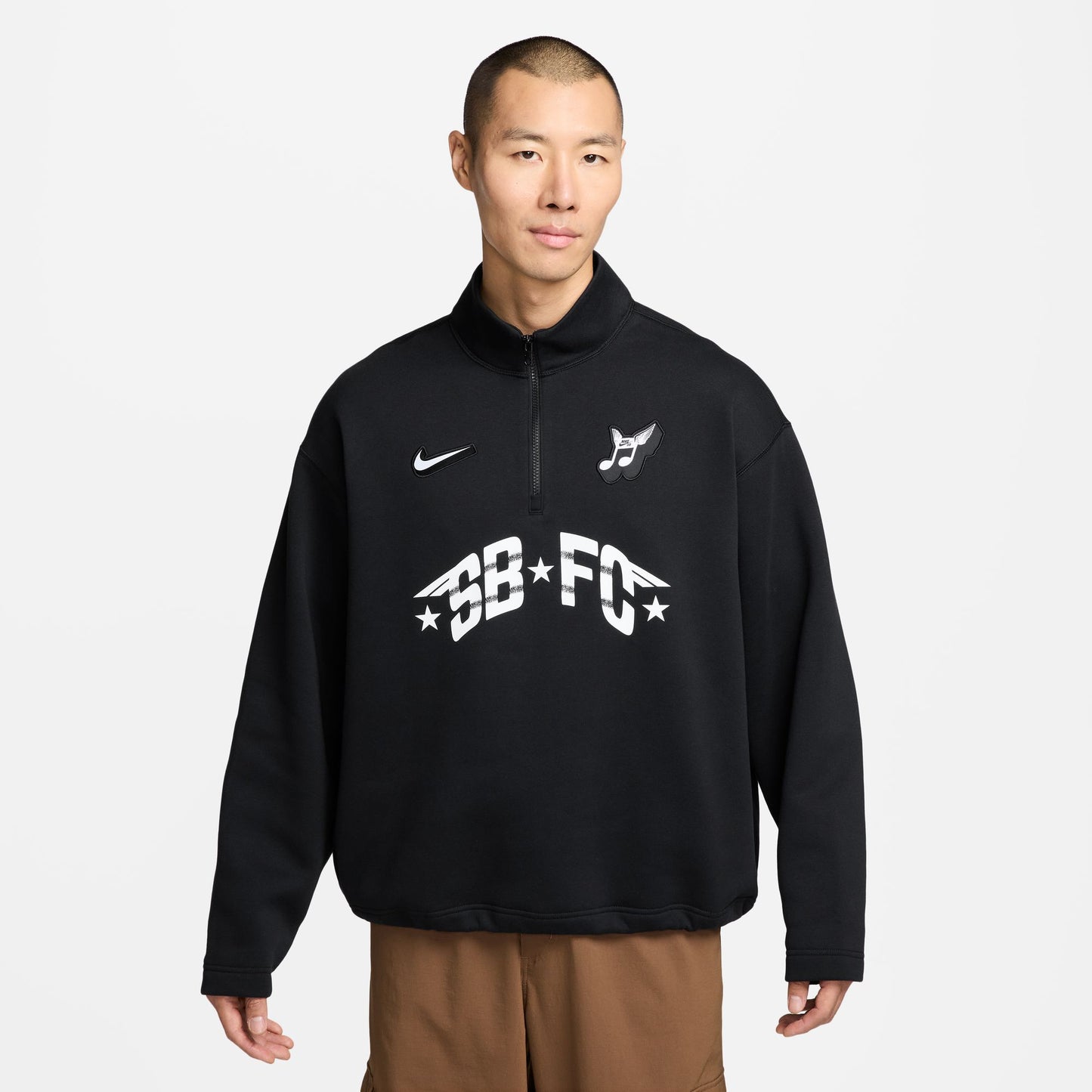 Nike SB FC Skate 1/2 Zip Fleece Crewneck Sweatshirt Black IM5463-010