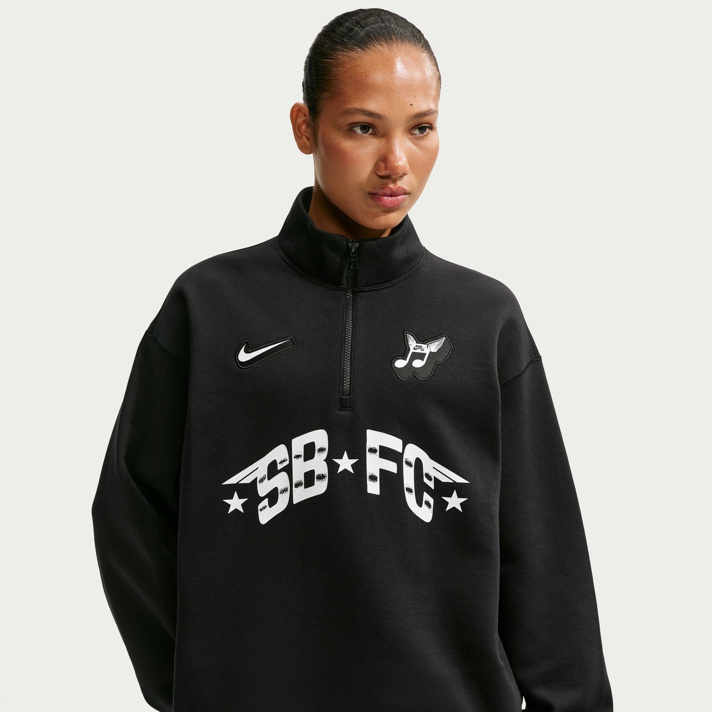 Nike SB FC Skate 1/2 Zip Fleece Crewneck Sweatshirt Black IM5463-010