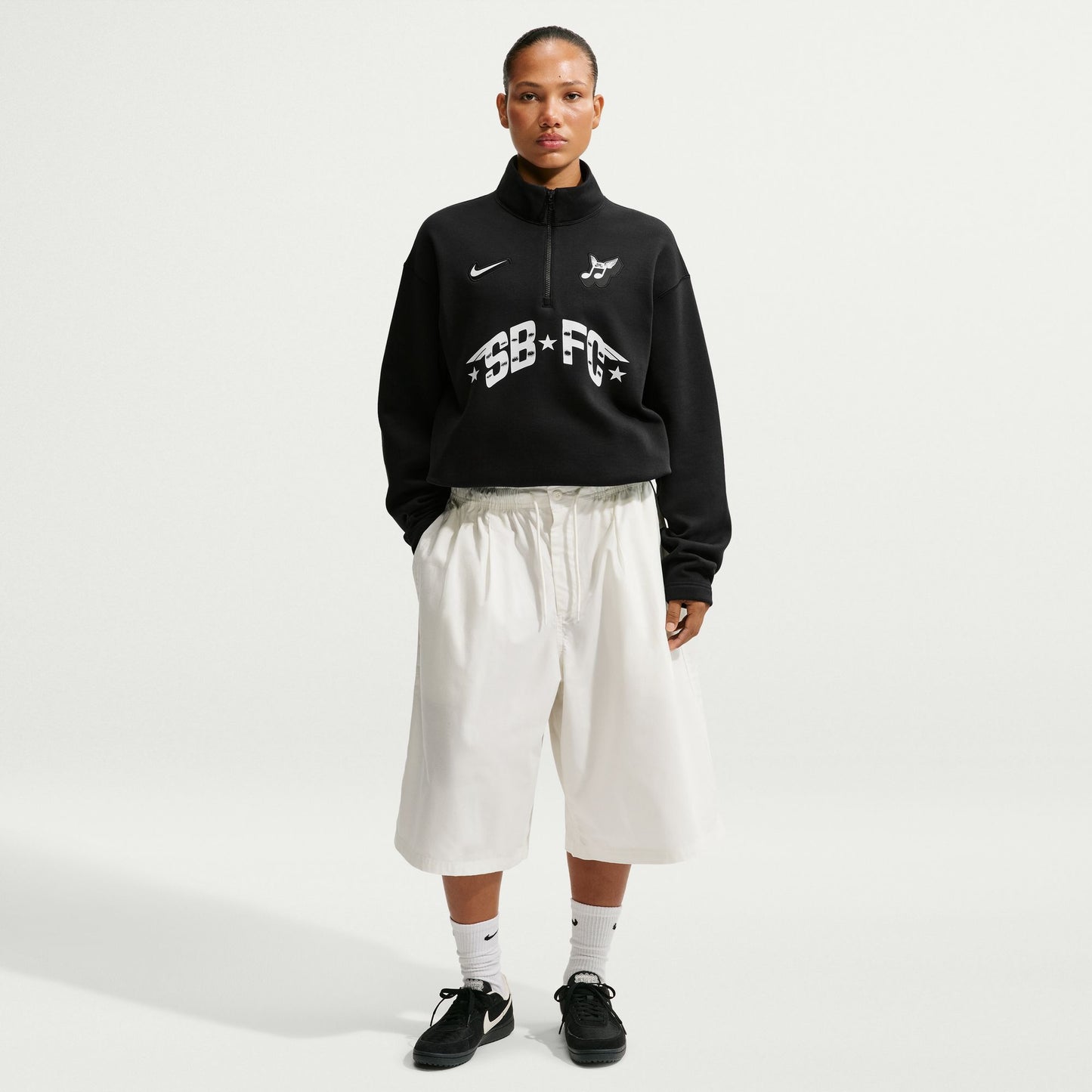Nike SB FC Skate 1/2 Zip Fleece Crewneck Sweatshirt Black IM5463-010