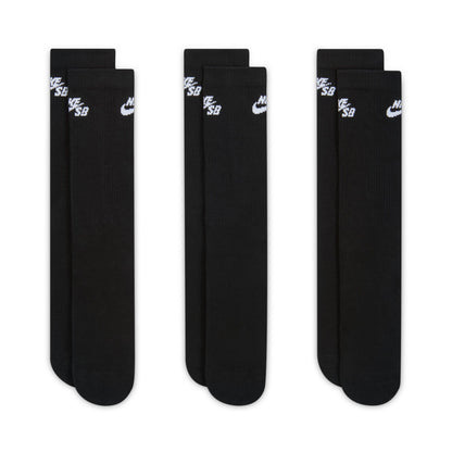 Nike SB Everyday Elevated Crew Socks 3 - Pack Black / White IR1328-900