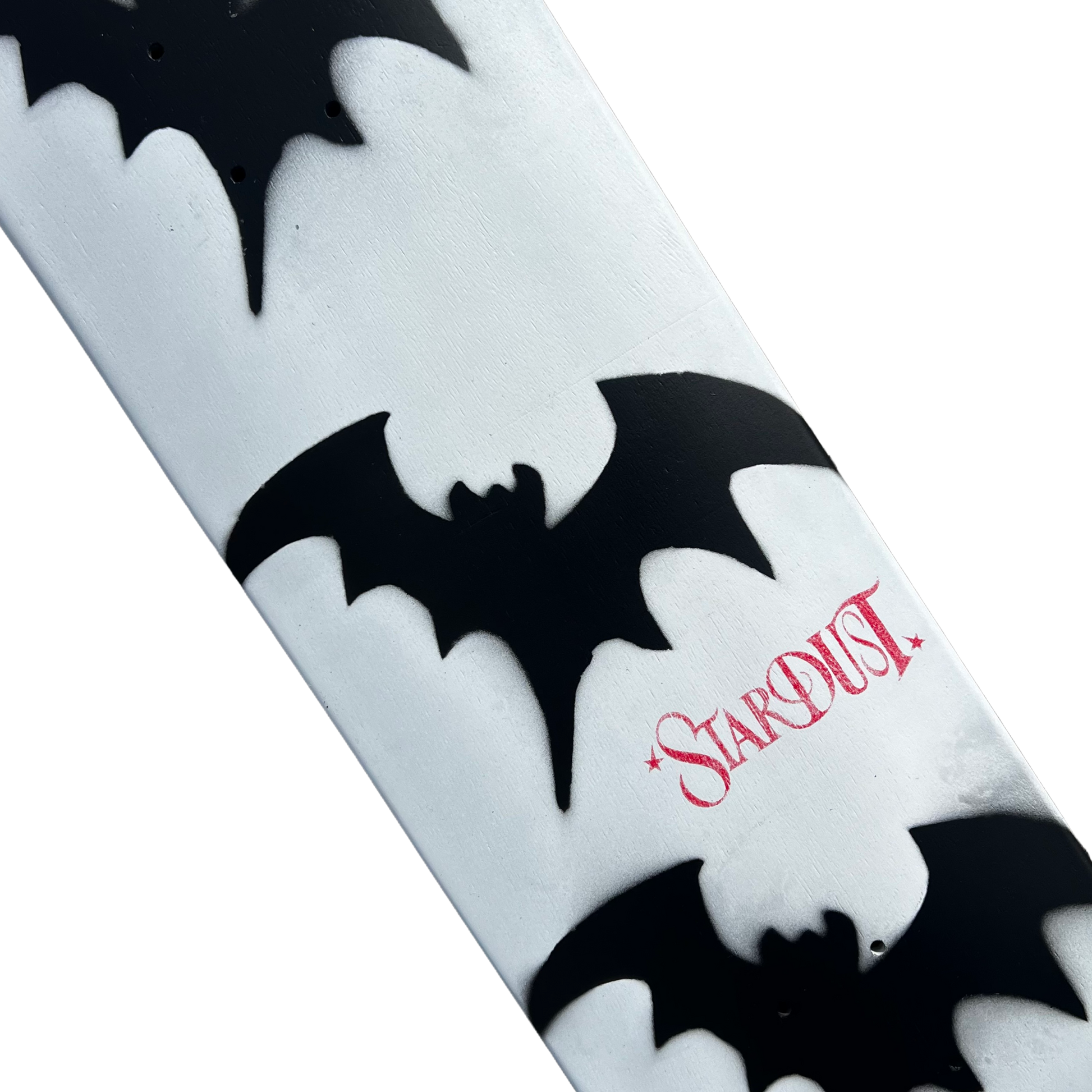 Stardust Tri-Bat Wanderlust Deck 048 8.375" (Full Cut) Flat White / Flat Black / Bright Red