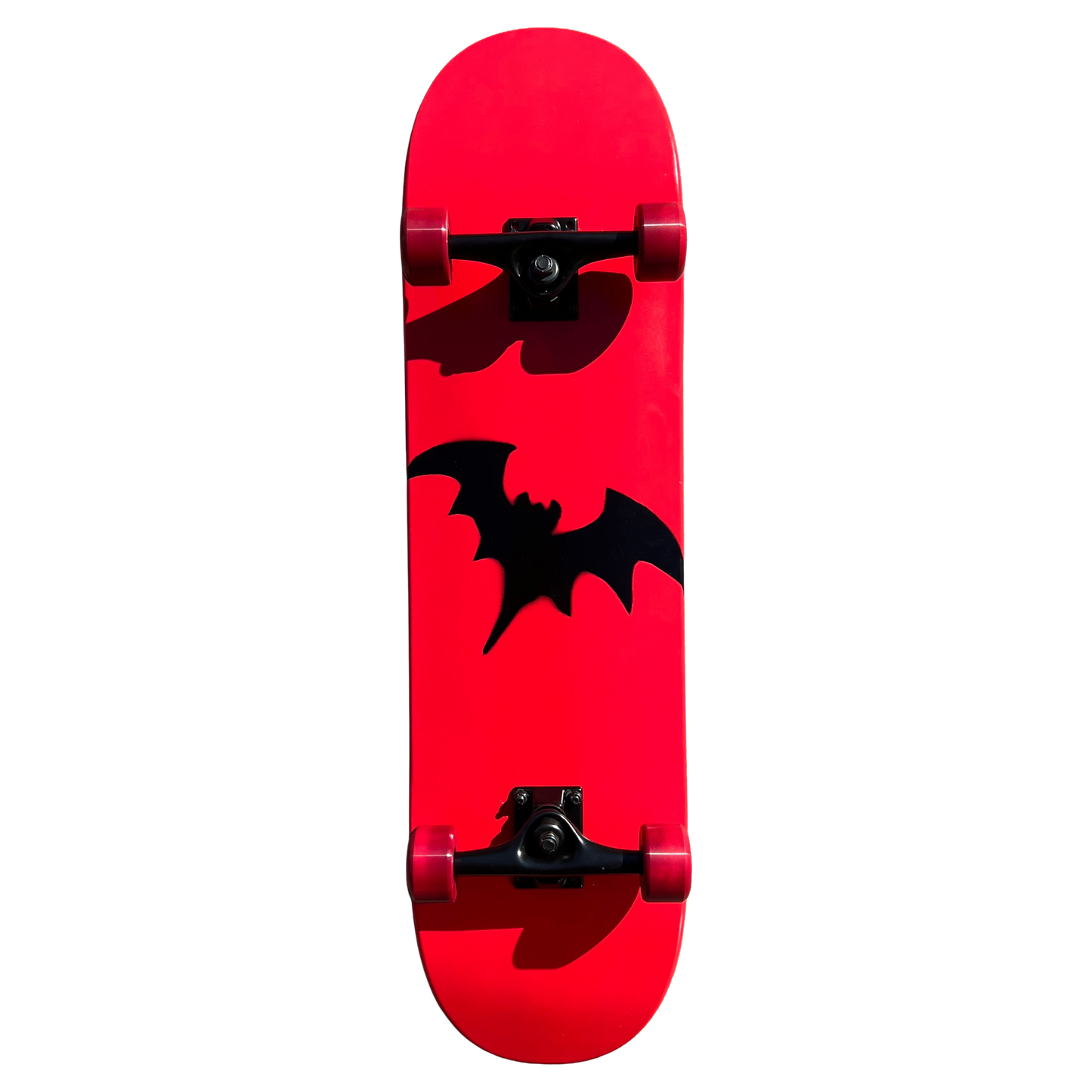 Stardust Skate Shop Bright Red / Satin Black Bat 041 Full Size Pre-Built Complete Entry Level Skateboard 8.5" x 32.3"