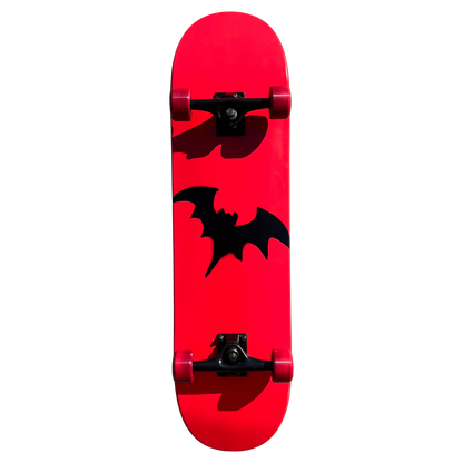 Stardust Skate Shop Bright Red / Satin Black Bat 041 Full Size Pre-Built Complete Entry Level Skateboard 8.5" x 32.3"