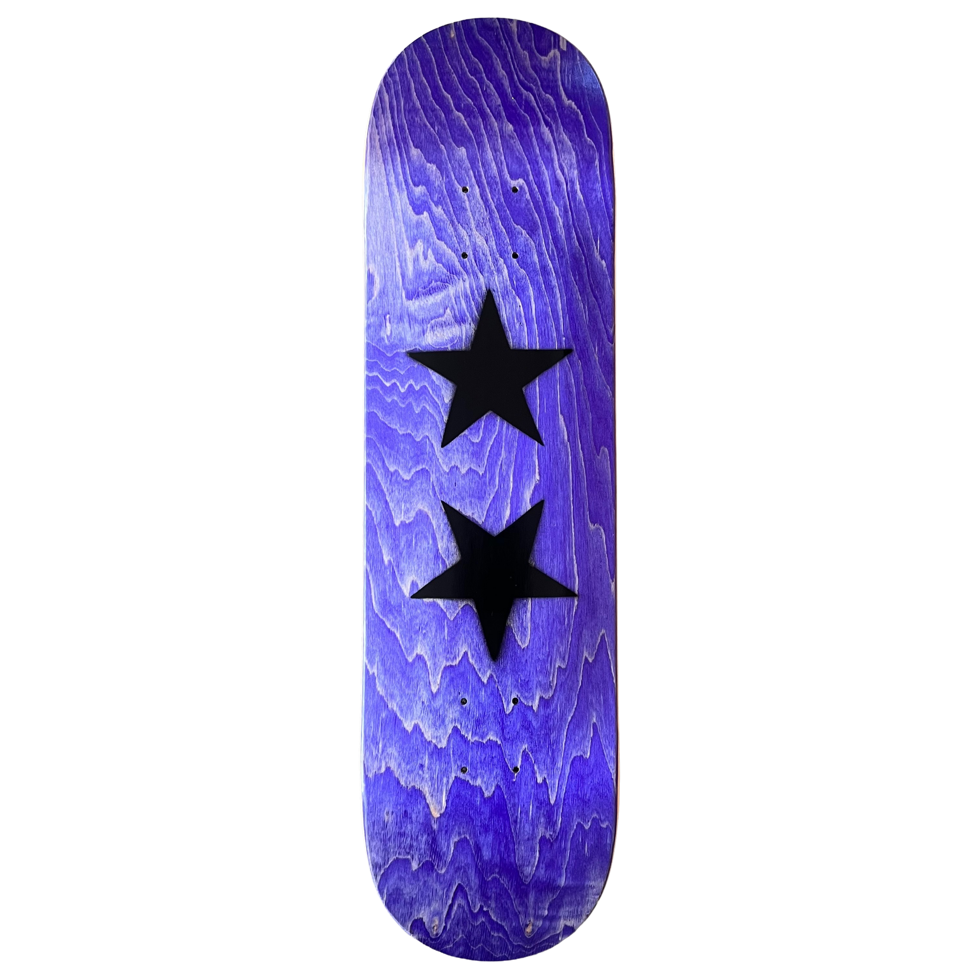 Stardust Matte Black Stars Twin Tip Deck 8.25" Purple Veneer