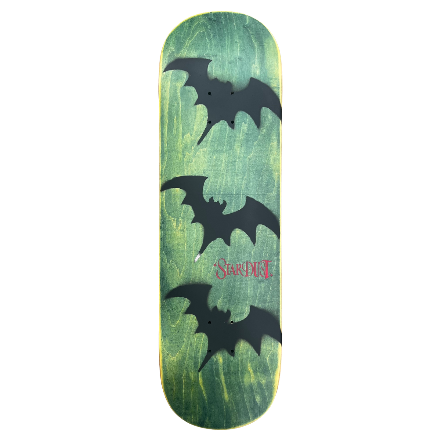 Stardust Tri-Bat Wanderlust Deck 048 9.0" (Full Cut) Green Veneer / Flat Black / Bright Red