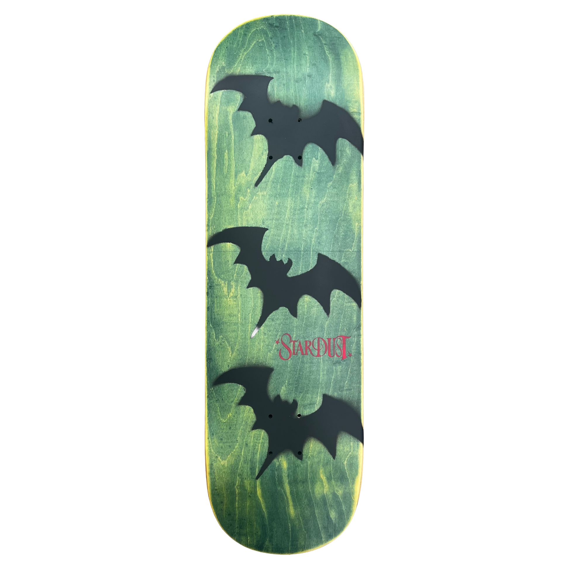 Stardust Tri-Bat Wanderlust Deck 048 9.0" (Full Cut) Green Veneer / Flat Black / Bright Red