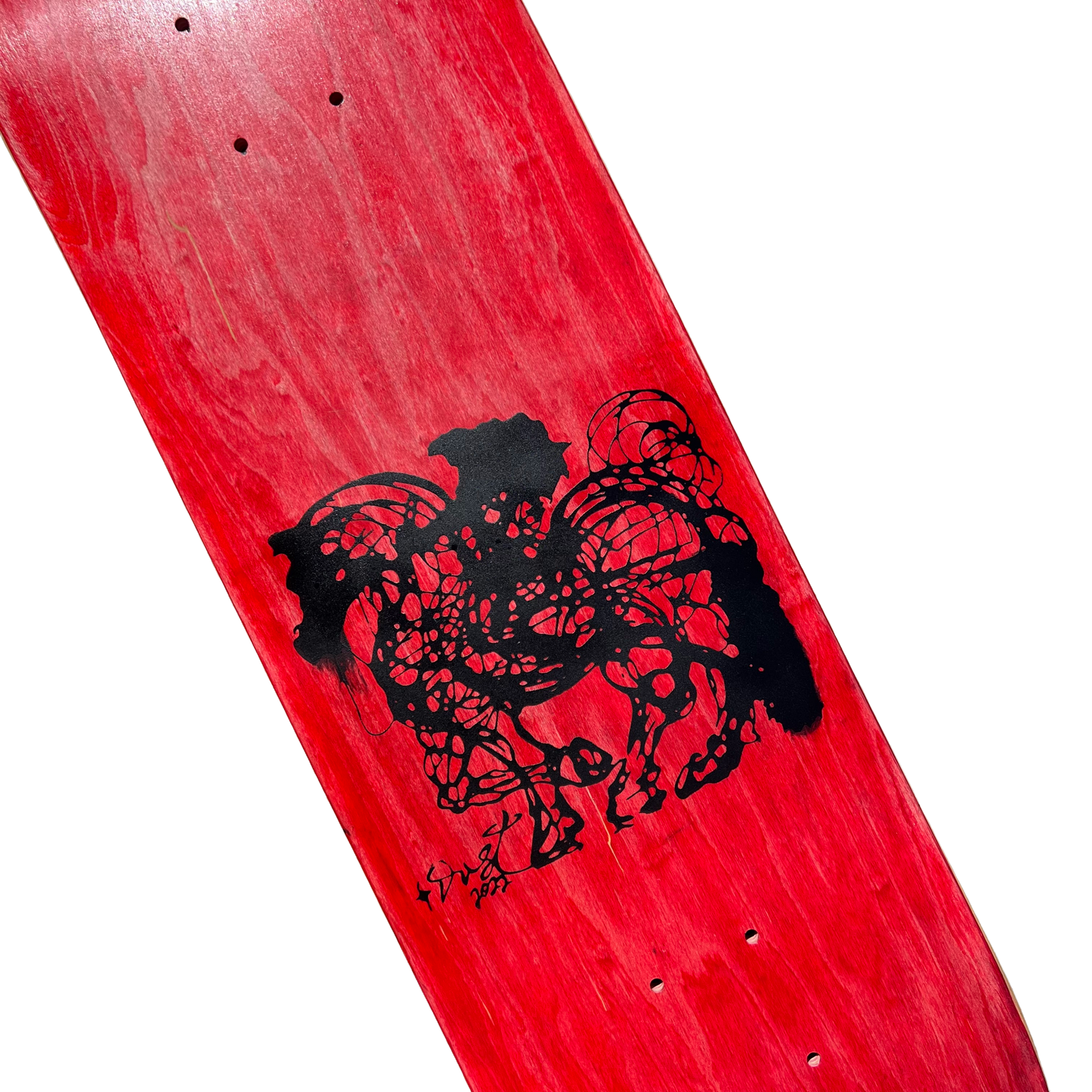 Stardust Dalinean Horse Deck 013 8.375" Red Veneer / Matte Black (Standard Cut)