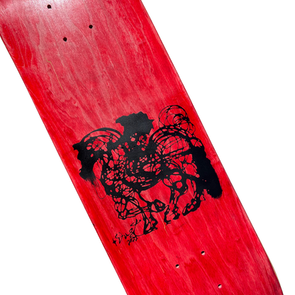 Stardust Dalinean Horse Deck 013 8.375" Red Veneer / Matte Black (Standard Cut)