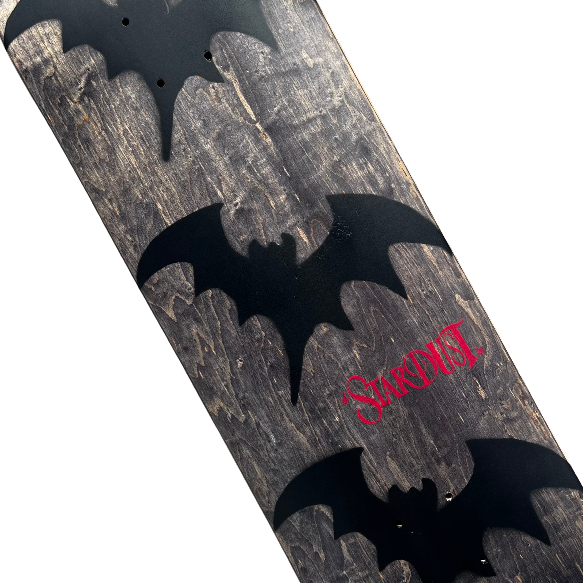 Stardust Tri-Bat Wanderlust Deck 048 8.75" (Full Cut) Charcoal Veneer / Flat Black / Bright Red