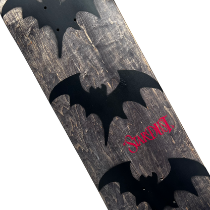 Stardust Tri-Bat Wanderlust Deck 048 8.75" (Full Cut) Charcoal Veneer / Flat Black / Bright Red